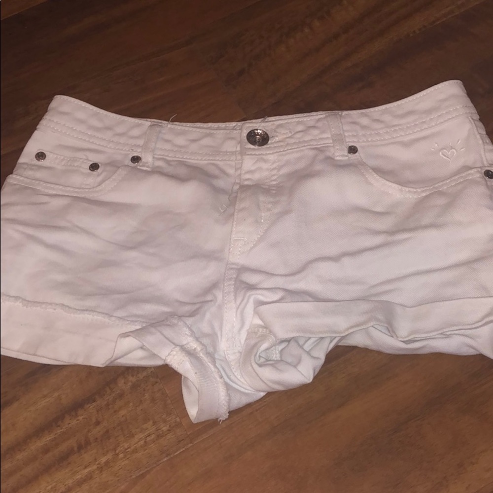White jean shorts